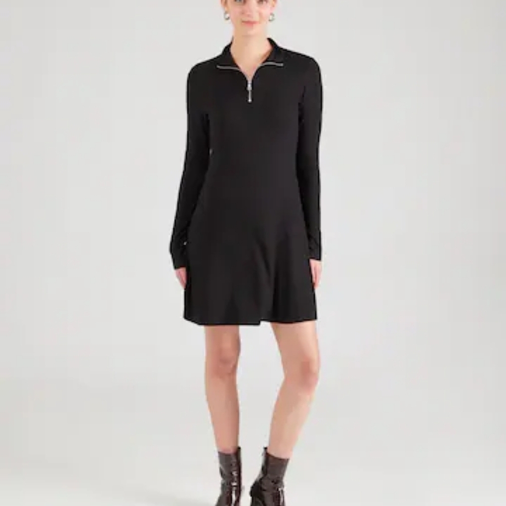 New Zara Elegant Black Long Sleeve Dress